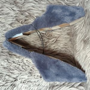 Express Grey Faux fur Slippers